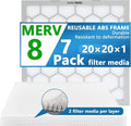 20x20x1 MERV 8 Air Filter, AC Furnace Air Filter, Reusable ABS Plastic Frame by OlitAir
