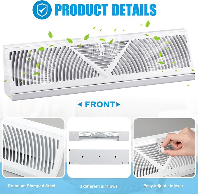 Yaocom 10 Pack Baseboard Register Vent 18 Inch Duct Opening Size Vent Covers - Image 3