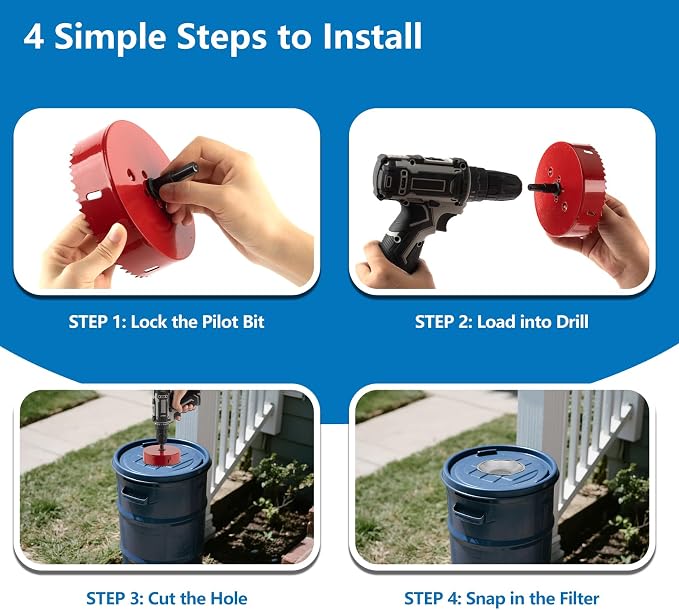 5" Rain Barrel Screen Kit with Hole Saw Tool - Image 6