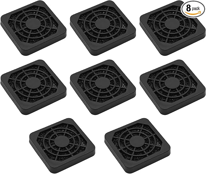 8PCS 40mm Black Square Plastic Cooling Fan Filter Cover Dust-Proof Mesh Screen by AUXBC