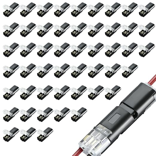 50 Pack Low Voltage Wire Connector, Led Strip Lights Double Wire Plug-in Led by DFCROMI