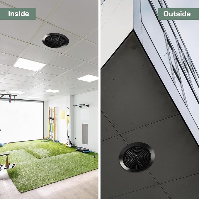 Vent Systems 6'' Inch Black Round Plastic Ceiling Vent Cover - Image 5