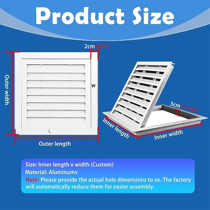 Removable Air Filter Grille Vent Cover – Easy Install 250x150mm – Perfect - Image 2