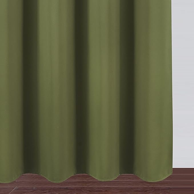 LEMOMO Olive Blackout Curtains/52 x 95 Inch/Set of 2 Panels Thermal Insulated Room Darkening Curtains for Bedroom