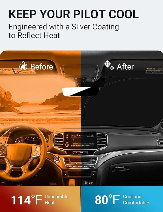 Proadsy 2026 Upgrade Front Windshield Sun Shade Foldable Sunshade Protector - Image 3