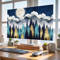 Moonlit Night Forest Mountains Indoor TV Cover, Elastic TV Screen Protector by Unknown