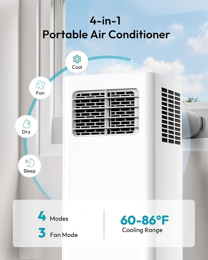 EUHOMY Portable Air Conditioners 14, 000 BTU, Smart 4-in-1 Portable AC Unit - Image 6