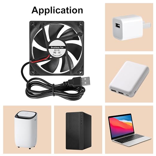4Pcs 92mm USB Fan 92mm x 25mm Cooling Fan 5V 9225 USB DC Brushless Small - Image 6