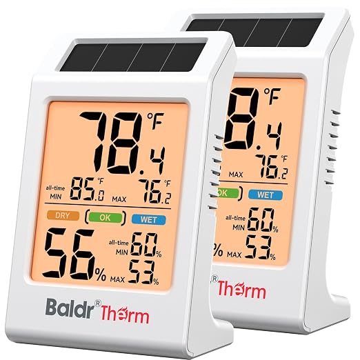 BaldrTherm Room Thermometer Indoor, Humidity Meter, 2026 Upgrade Backlight by BaldrTherm