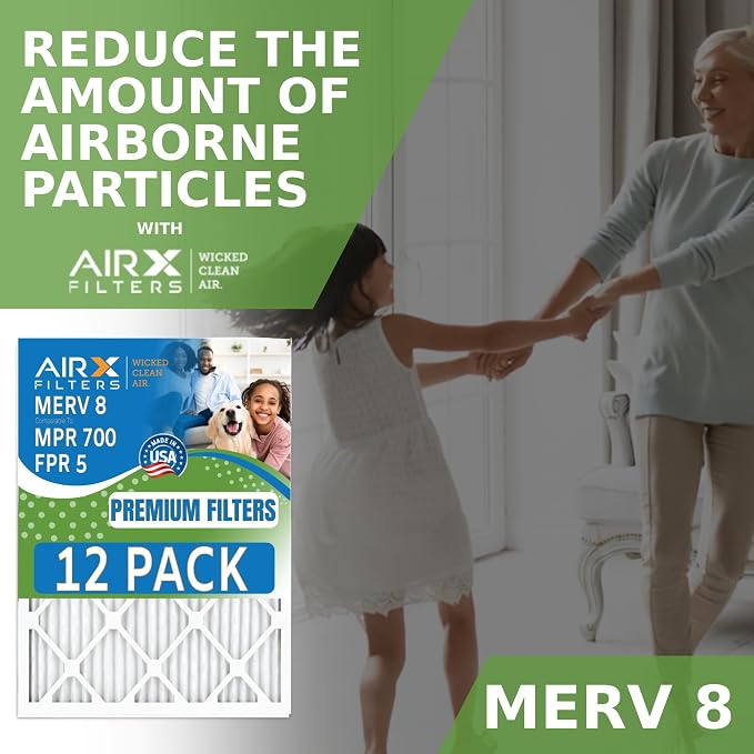 20x30x1 Air Filter MERV 8 Rating, 12 Pack of Furnace Filters Comparable to MPR - Image 4