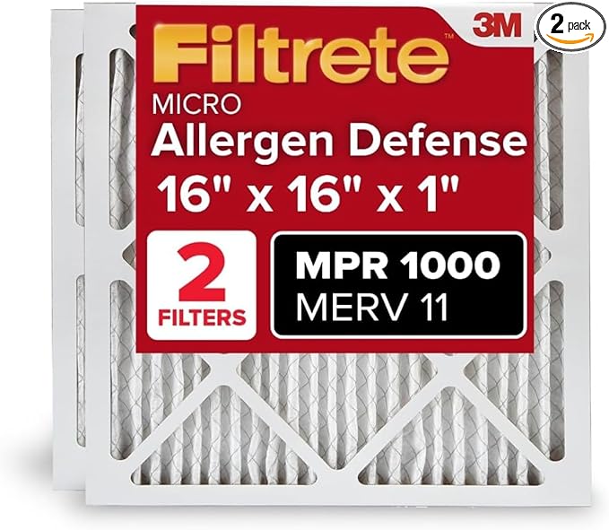 Filtrete 16x16x1 AC Furnace Air Filter, MERV 11, MPR 1000, Micro Allergen by Filtrete
