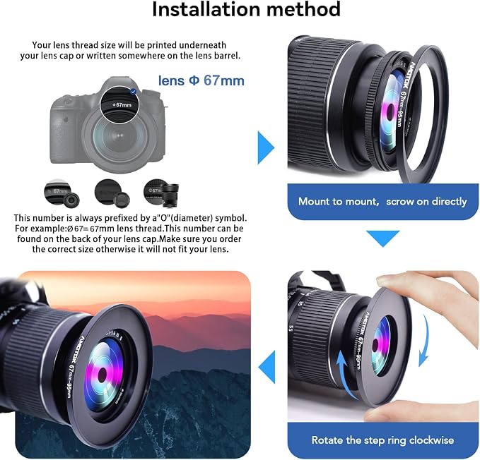 67mm Lens to 95mm Camera Lens Adapter, 67mm to 95mm Filter Step up Ring Adapter - Image 5