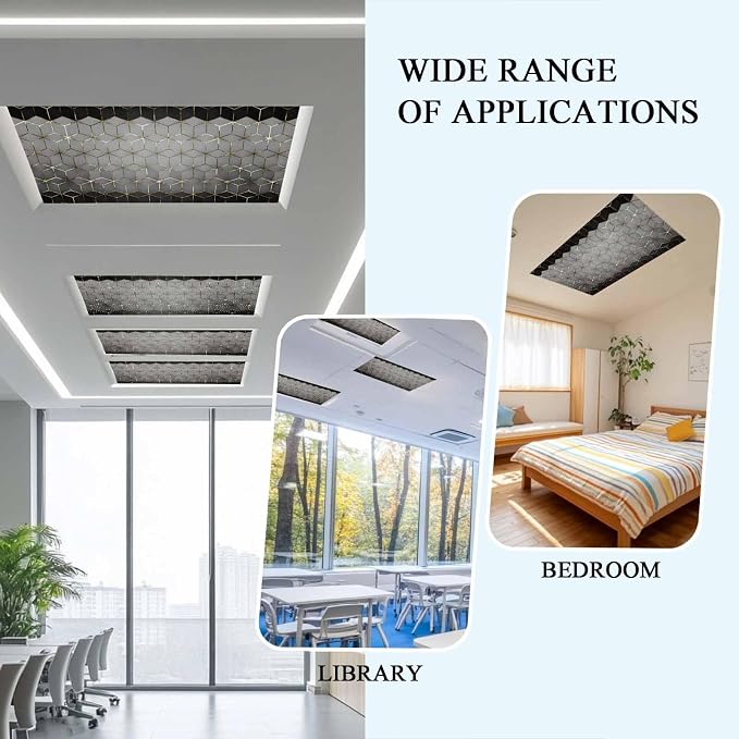 2x4 ft Fluorescent Light Cover for Ceiling Gray Mottled Gradient Geometric - Image 7