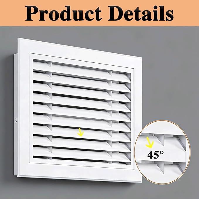 Black Duct Opening Return Air Vent Cover, 12x16in Cold Air Intake Grille - Image 4