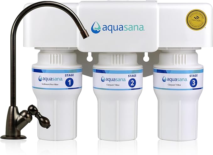 Aquasana Under Sink Water Filter | 3-Stage Claryum Filtration | Reduces up to by Aquasana
