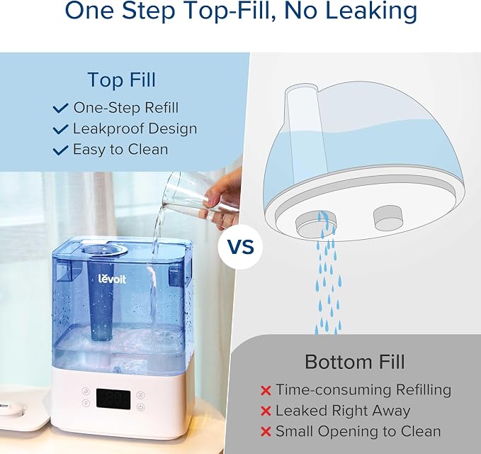 Levoit Classic300S Ultrasonic Smart Top Fill Humidifier, Large 6L Tank - Image 8