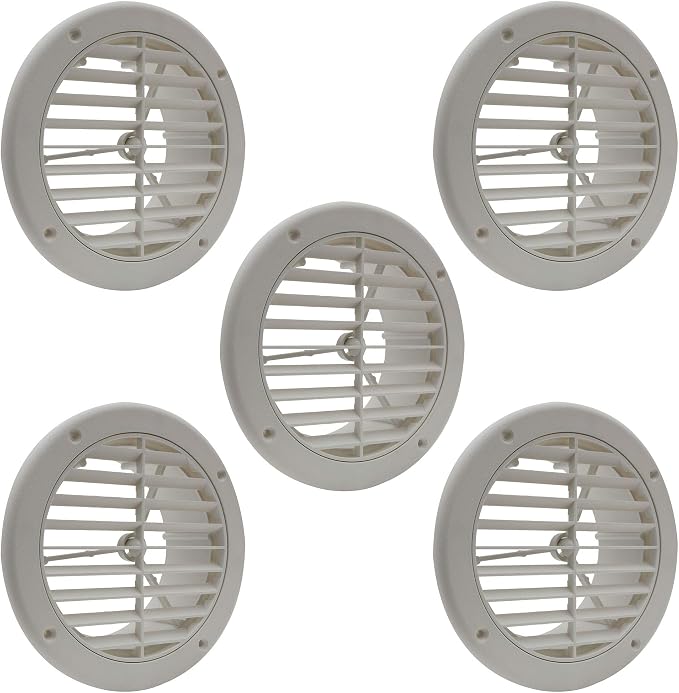 RecPro RV AC Vent 5" Side Vent | Optional Charcoal Filter | White | Camper AC by RecPro