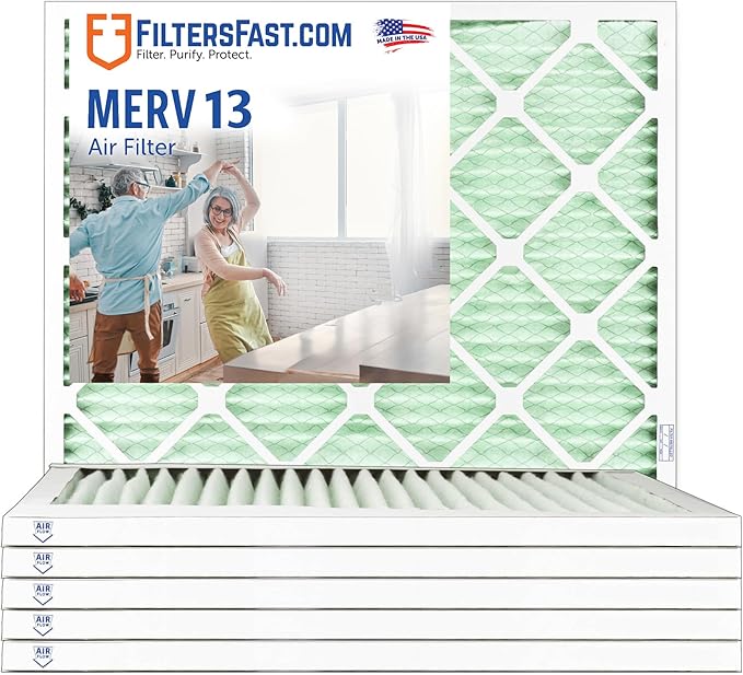 Filters Fast 20x25x1 Air Filter Merv 13, Made in the USA, Actual Size: 19.75" x by FiltersFast
