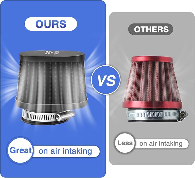 2PCS Motorcycle Air Filter Universal 38MM Replacement Engine Filter High - Image 3