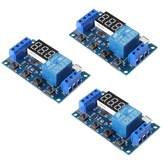 3Pcs DC 6-30V Timer Relay Programmable Delay Relay Module Cycle Timer by AITIAO