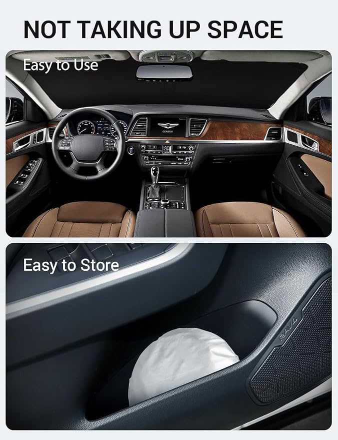 Proadsy 2026 Upgrade Windshield Sun Shade Custom Fit 2015-2016 Genesis Foldable - Image 9