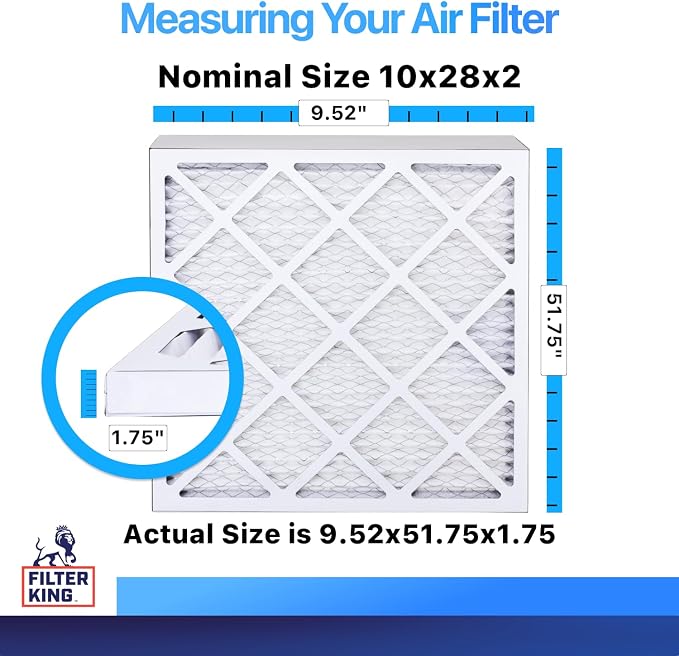 Filter King 10x28x2 Air Filter | 4-PACK | MERV 8 HVAC Pleated A/C Furnace - Image 2