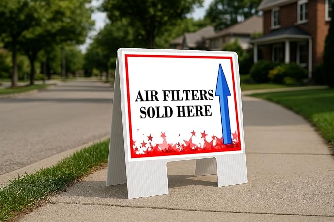 Air Filters Sold Here 4Th Of July American Flag Usa Patriotic Red Blue Stars Up by WorkHouseSigns