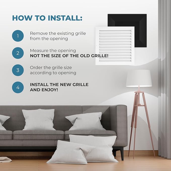 Rustproof 10 x 10 in Aluminum Vent Cover – Quiet Return Air Grille - Image 5