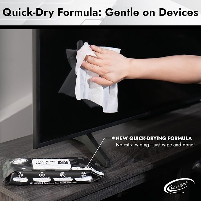 Air Jungles All Purpose Car and Home Cleaning Wipes, Electronic Wipes, 3in1 - Image 6