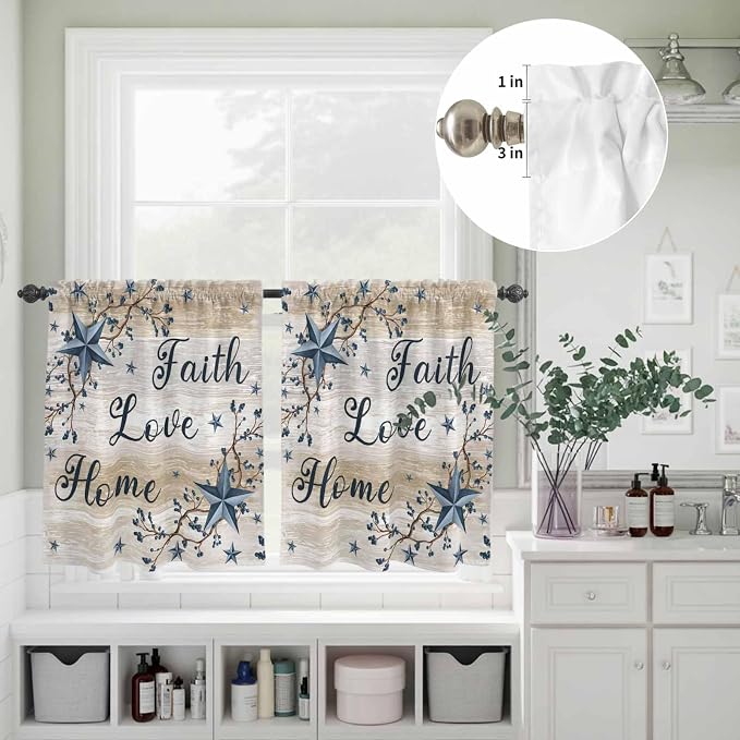 Vintage Country Kitchen Curtains Set 3 Piece - Image 5