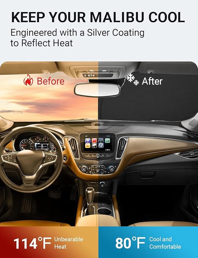 Proadsy 2026 Upgrade Front Windshield Sun Shade Foldable Sunshade Protector - Image 3