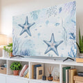 Sea Blue Starfish Coral Indoor TV Cover, Elastic TV Screen Protector Coastal by Unknown