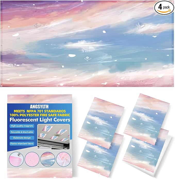 ANGSYLTH 4 Pcs Fluorescent Light Covers by ANGSYLTH