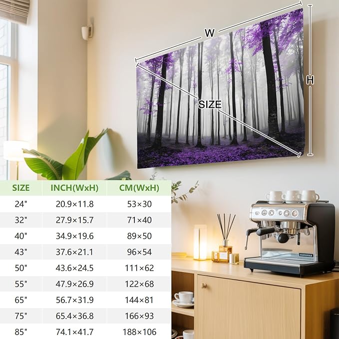 Autumn Thanksgiving Maple Trees Indoor TV Cover, Elastic TV Screen Protector - Image 4