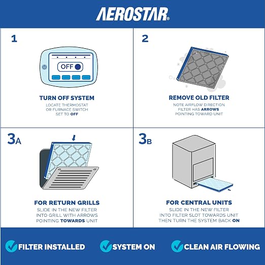 Aerostar 18x20x1 MERV 13 Pleated Air Filter, AC Furnace Air Filter - Image 2