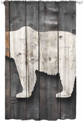 Sheer Curtains 96 Inches Long, Vintage White Brown Bear Semi Sheer Curtains by Unknown
