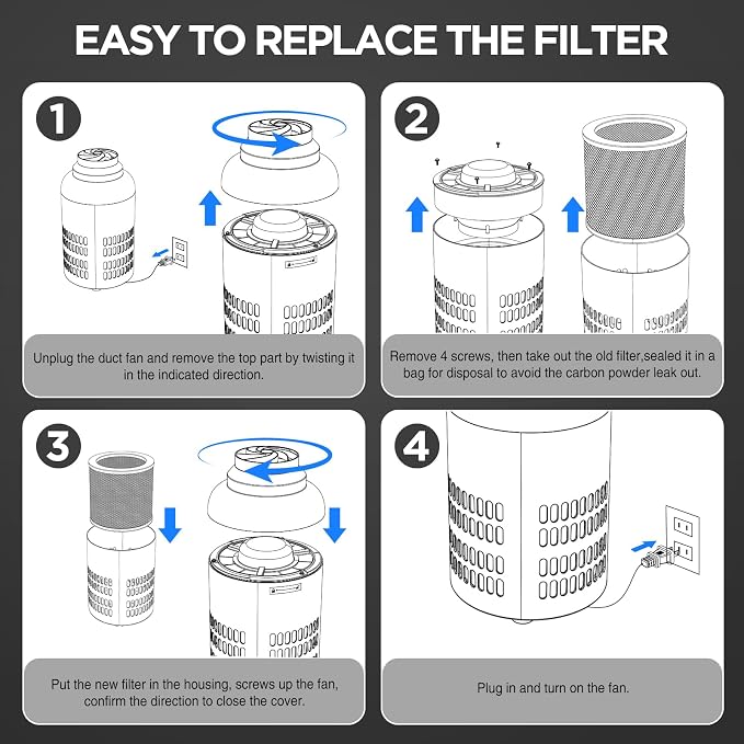6 Inch Replacement Air Carbon Filter, 38mm Smellines Control Filtration - Image 7