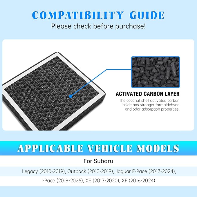 MASHA Cabin Air Filter for Subaru Outback Legacy（2010-2019）Jaguar F-Pace I-Pace - Image 3