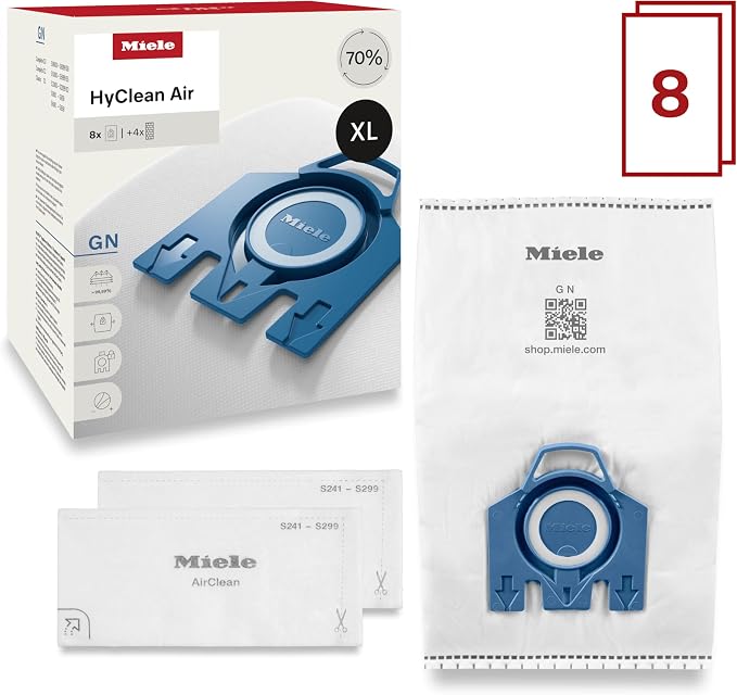 Miele AirClean 3D Efficiency Dust Bag, Type GN, XL Value Pack, 8 Bags and 4 - Image 2