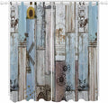 Blue Grey Wooden Living Room Curtains 84 Inch Length, Window Curtains Tab Top by Unknown