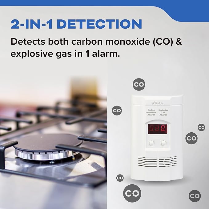 Kidde Carbon Monoxide + Explosive Gas, Natural Gas & Propane Alarm, Plug-in - Image 2
