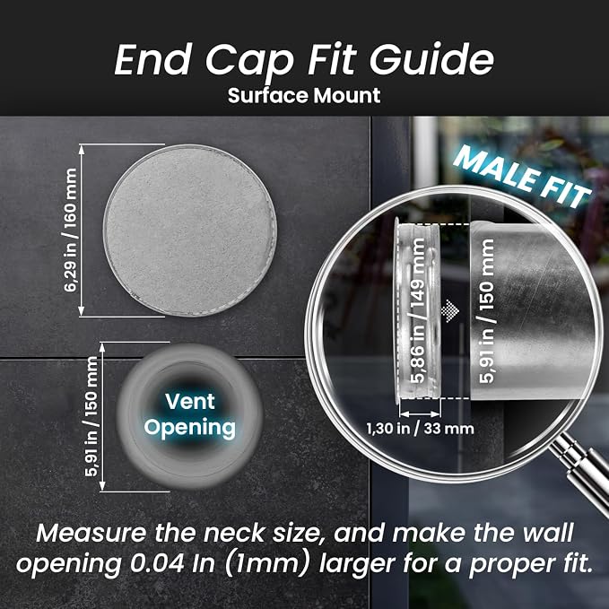 6" Inch Metal Tee Cap - Image 2