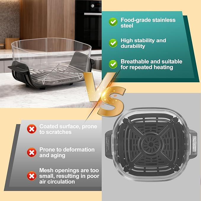 2PCS Crisper Stainless Steel Rack Compatible - Image 5