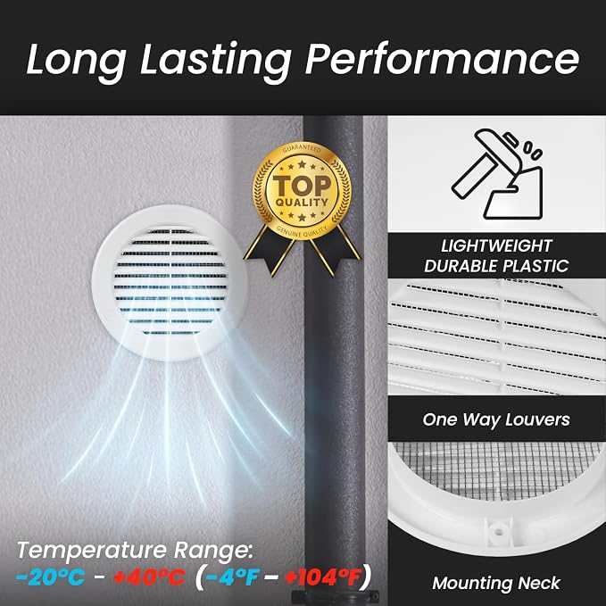 Repa Market 4 Inch White Round Air Vent Cover - Image 5