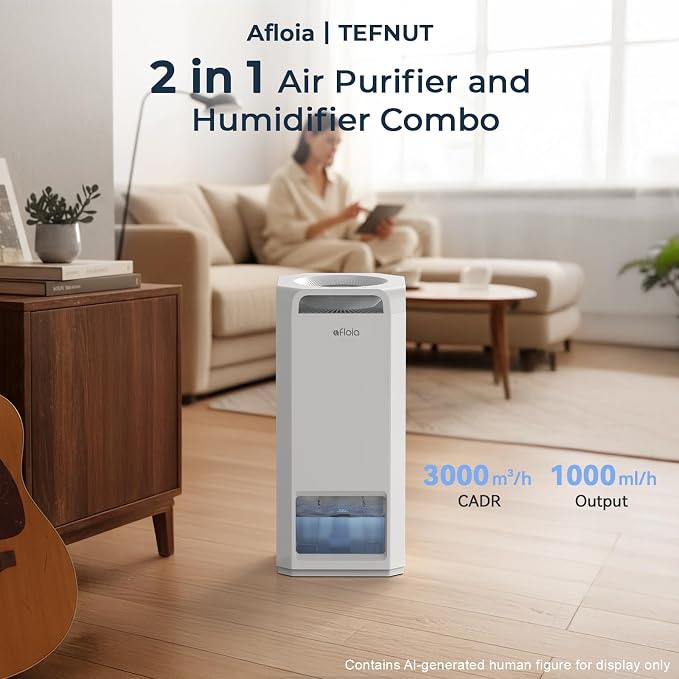 Afloia Air Purifier and Humidifier Combo in One-Cool Mist Evaporative - Image 2