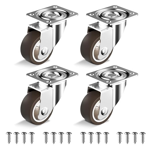 HOLKIE Caster Wheels 1.5 inch, Heavy Duty Furniture Casters Set of 4, Rubber by HOLKIEUSA