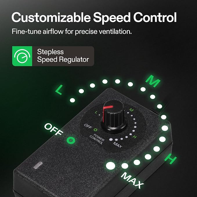 VIVOSUN 6" Inline Exhaust Fan & Speed Controller, Low Noise Workshop 345 CFM - Image 3