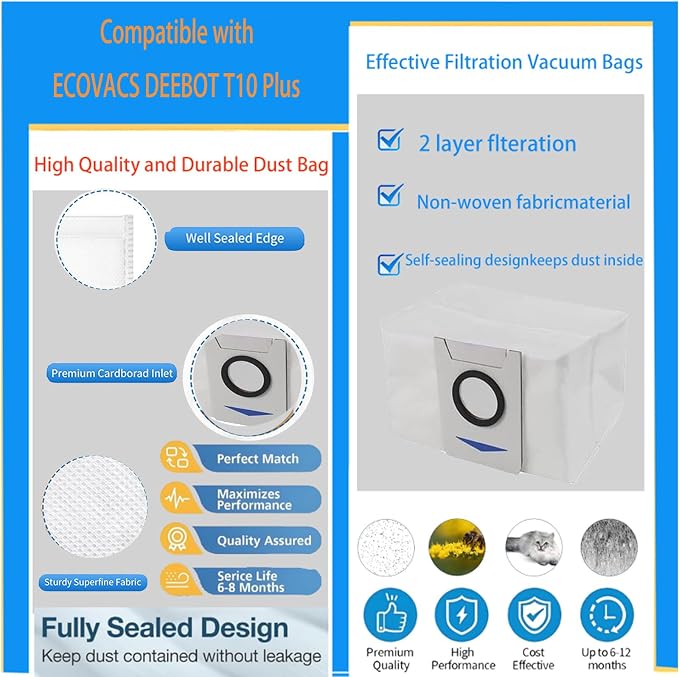 Accessories for ECOVACS DEEBOT T10 Plus:Replacement Parts Compatible - Image 5