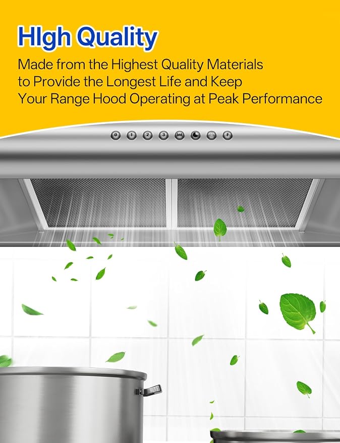 WA6500 QT20000 BPQTF B-roan Stove Hood Vent Filter 11.25"x11.25"x0.38" Aluminum - Image 6