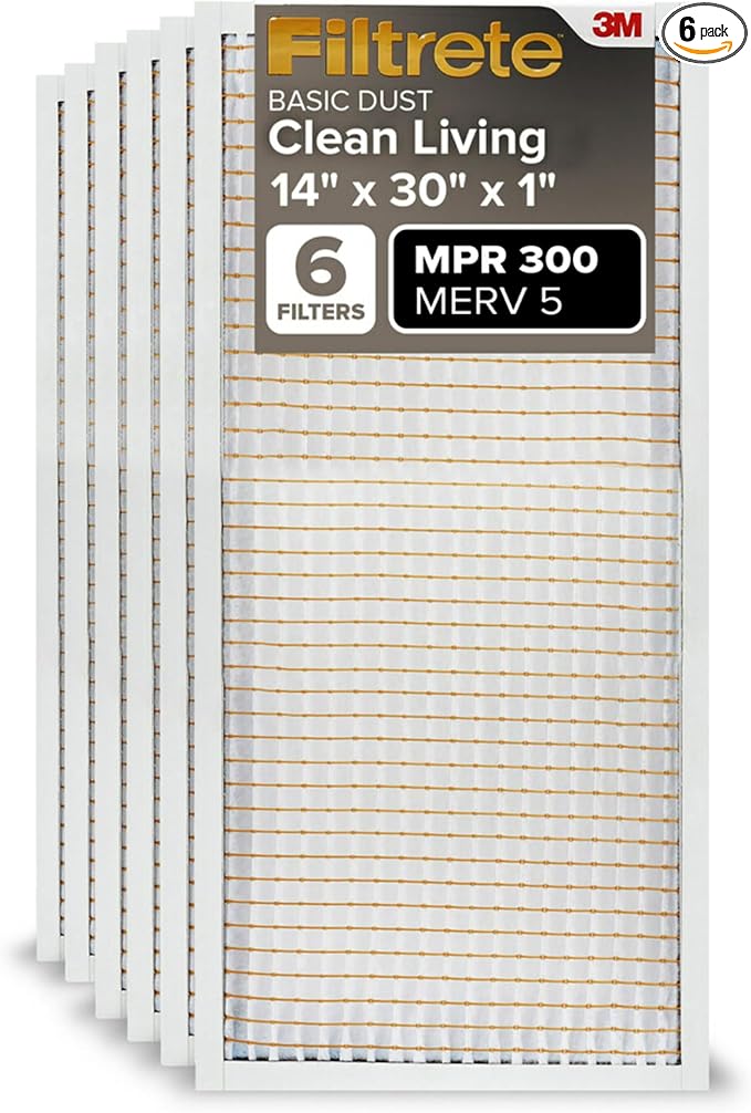 Filtrete 14x30x1 Air Filter MERV 5, MPR 300 Basic Dust Defense, Pleated by Unknown